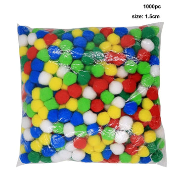 Ravrai Craft - Mumbai Branch POMPOM BALL Medium Pompom ball plain 1.5cm medium 1000pcs