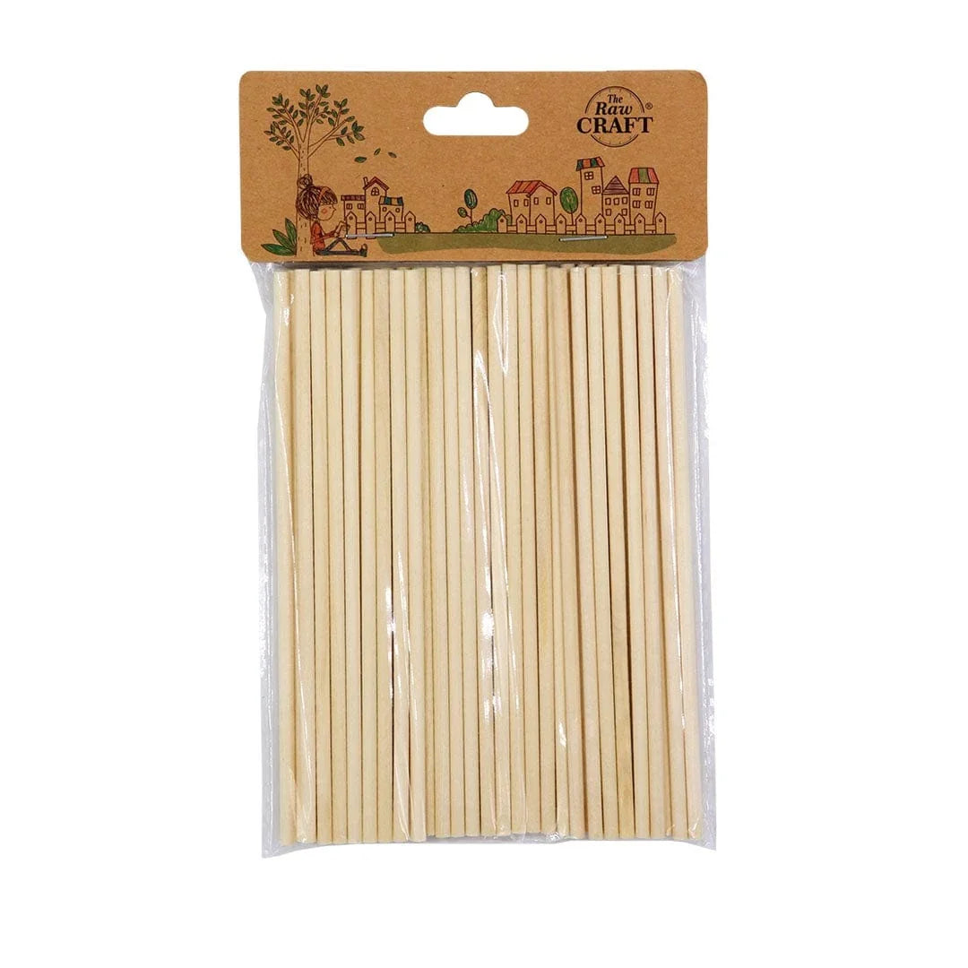 Ravrai Craft - Mumbai Branch Stationery Wooden Sticks Round & Plain Set Of 40Pcs