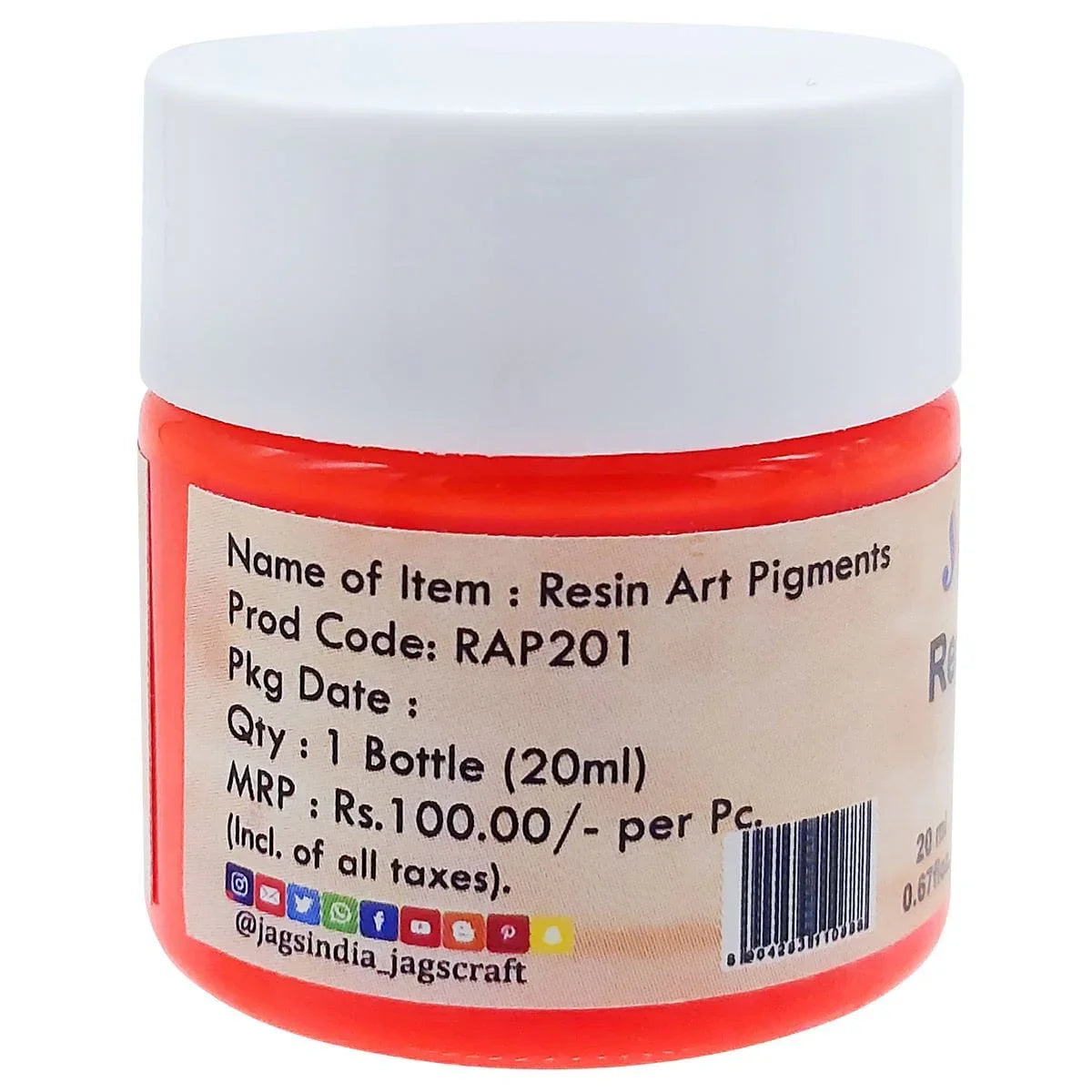 jags-mumbai Resin Pigment Resin Art Pigments 20ML Rust Orange RAP201