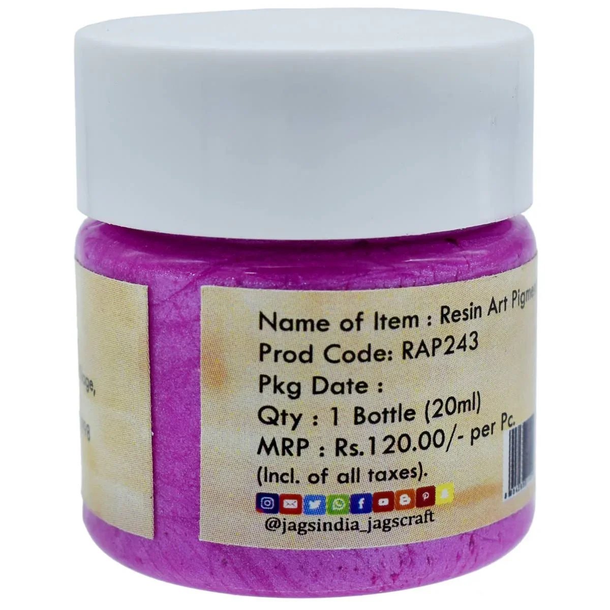 jags-mumbai Resin Pigment Resin Art Pigments 20ML Sp Baby Pink RAP243