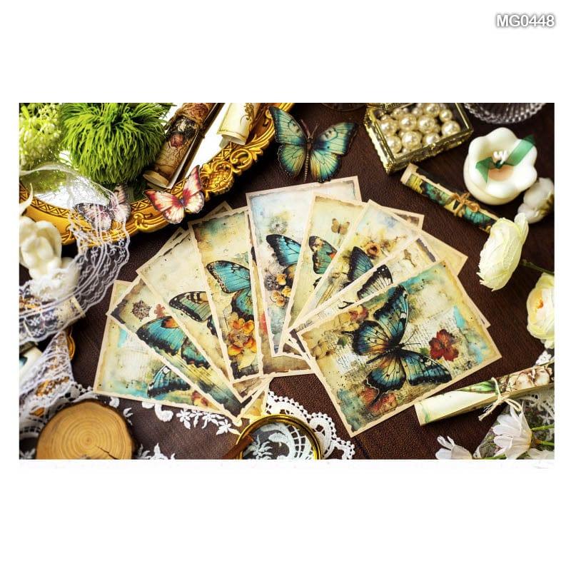 MG Traders 1 Paper Mg0448 Retro Butterfly Paper Sheets 95*140Mm 30P