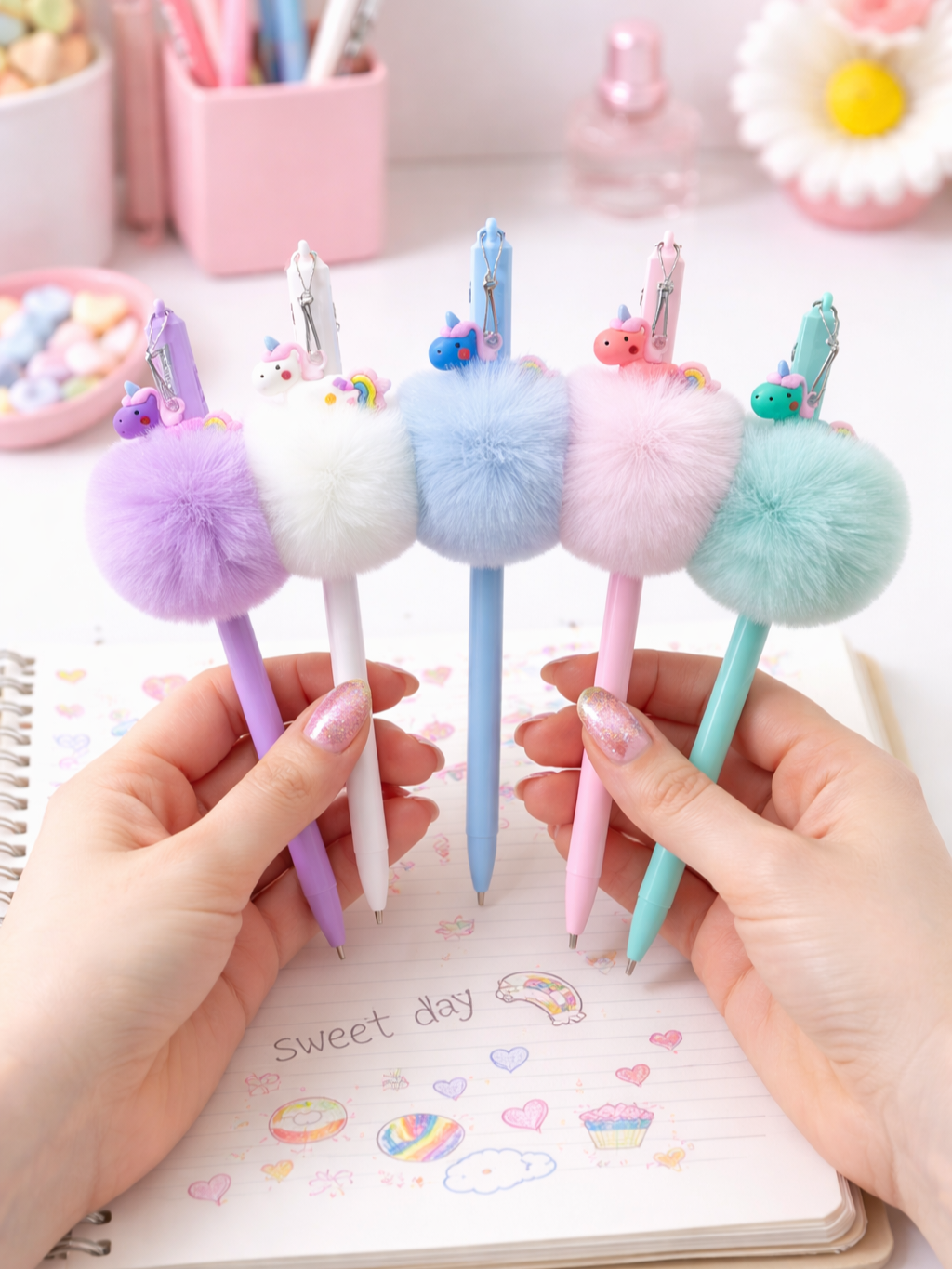 Furry Unicorn Gel Pen (Blue Ink) Pack Of 1