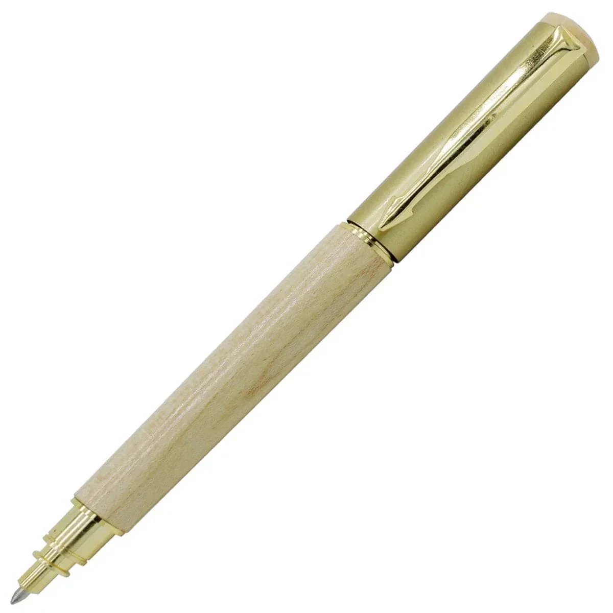 jags-mumbai Pen Roller Pen Wooden Parker Tip Gold Cup