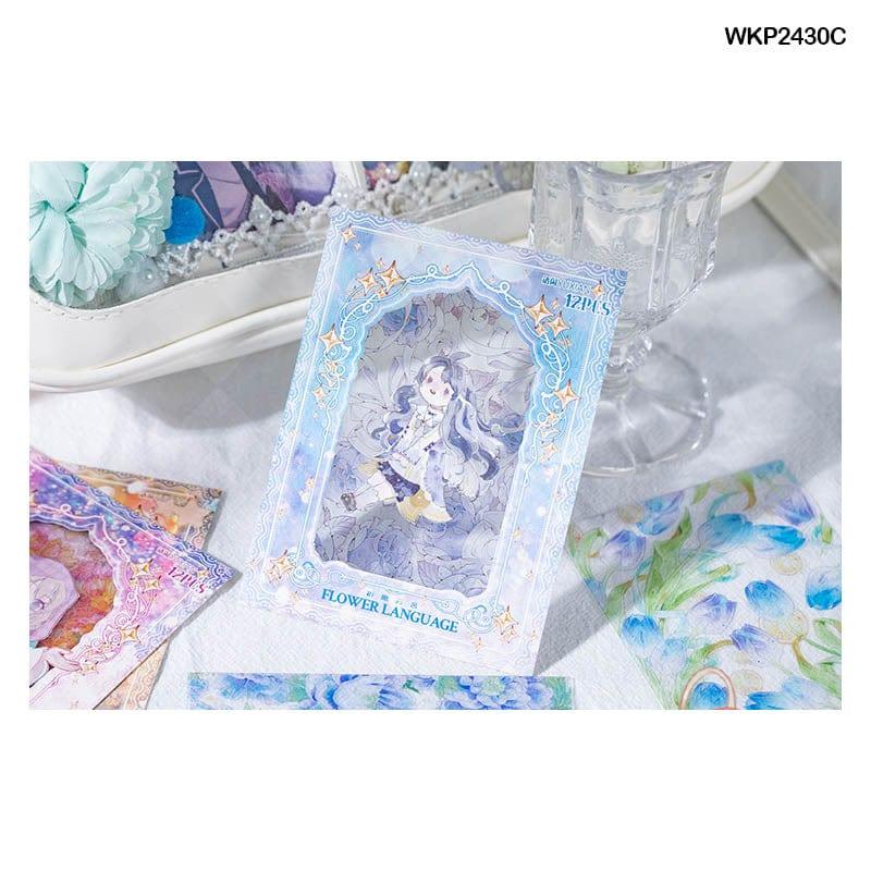 MG Traders 1 Journaling stickers W-Kp2430C Romantic Flower Paper Sheets 10*7Cm 12Pc