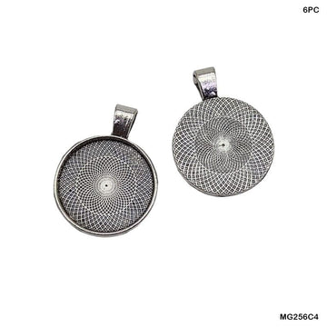 MG Traders Resin Art & Supplies Mg256C4 Round Shape Metal 6Pc Silver