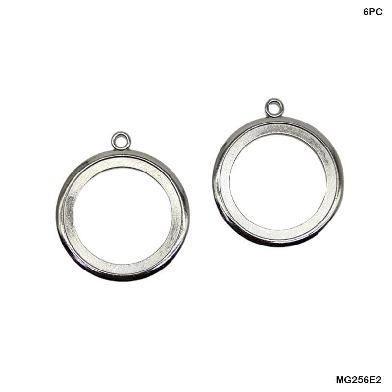 MG Traders Resin Art & Supplies Mg256E2 Round Shape Metal 6Pc Silver