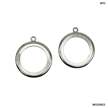 MG Traders Resin Art & Supplies Mg256E2 Round Shape Metal 6Pc Silver