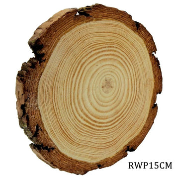 jags-mumbai Wooden Slice and Cut Out Round Wood Plate 14CM TO 15CM 1.5CM RWP15CM