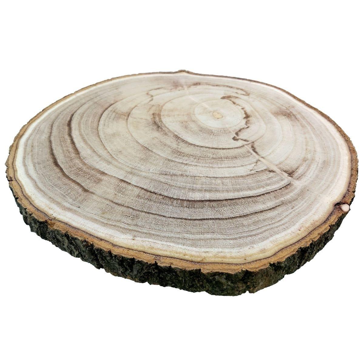 jags-mumbai Wooden Slice Round Wood Plate Light Weight 30cmto35cm