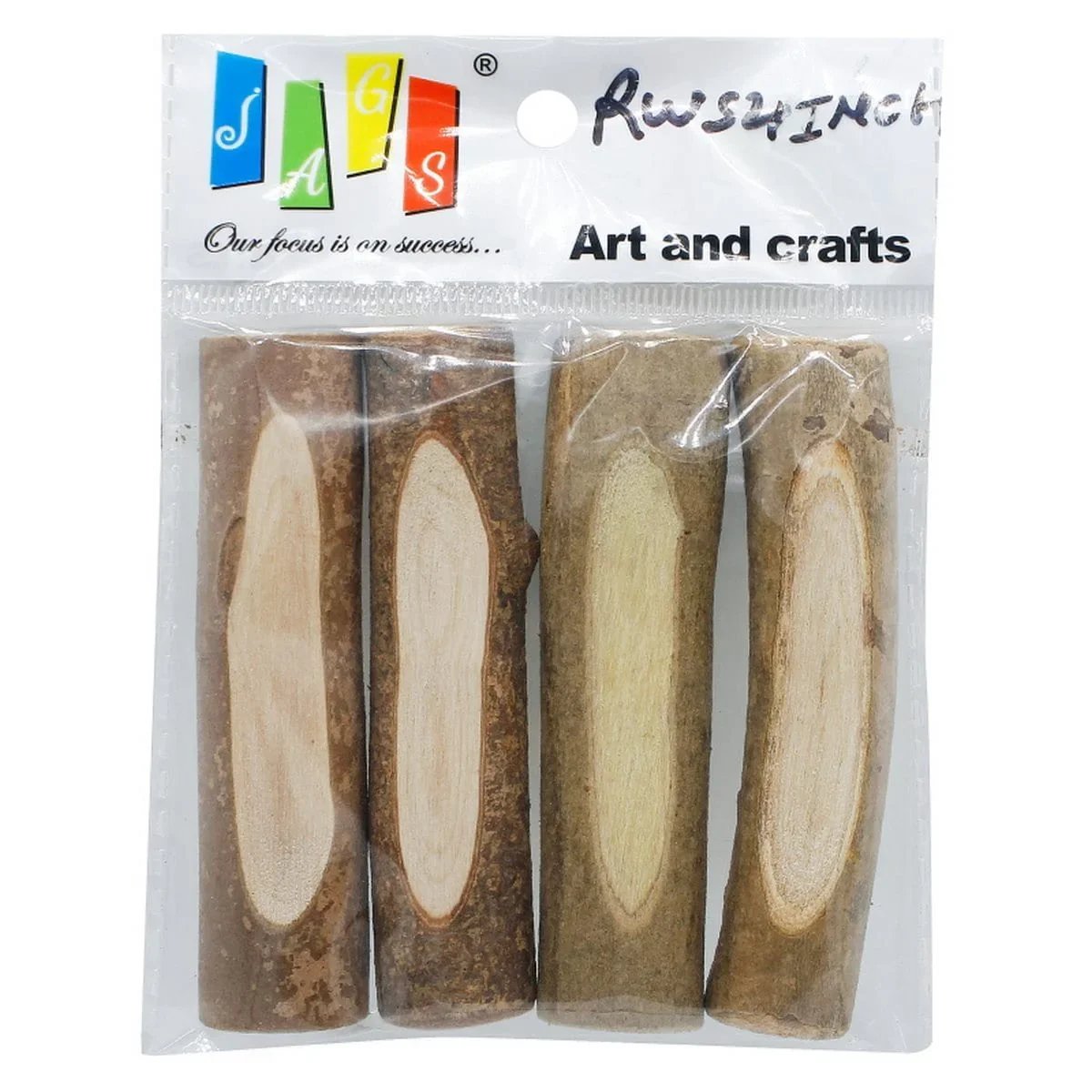 jags-mumbai Wooden Slice and Cut Out Round Wooden Stick Tree Big 4inch 4pcs RWST4INCH
