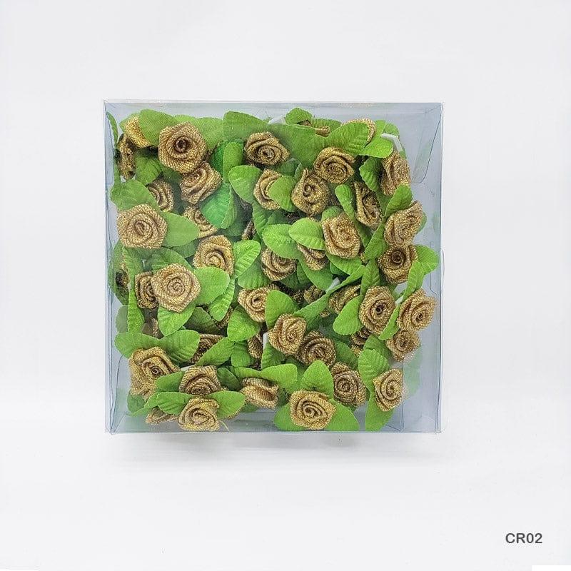 MG Traders 1 artificial flower Satin Cloth Flower 72Pc Gold (Cr02)