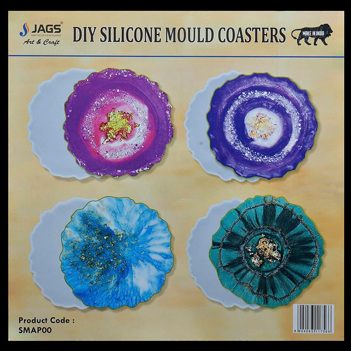 jags-mumbai Mould Silicone Mould Agate Plate Design 4pcs SMAP00