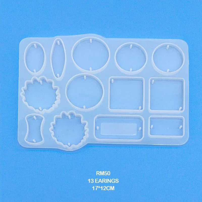 Rm50 Silicone Mould for Resin  13 Earings 17*12Cm