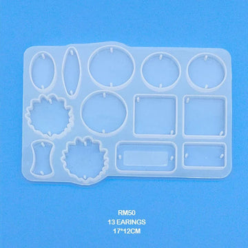 Rm50 Silicone Mould for Resin  13 Earings 17*12Cm