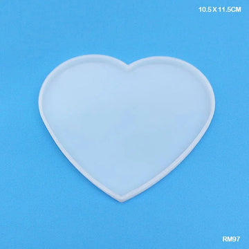 Rm97 Silicone Mould for Resin  Heart 10.5 X 11.5Cm