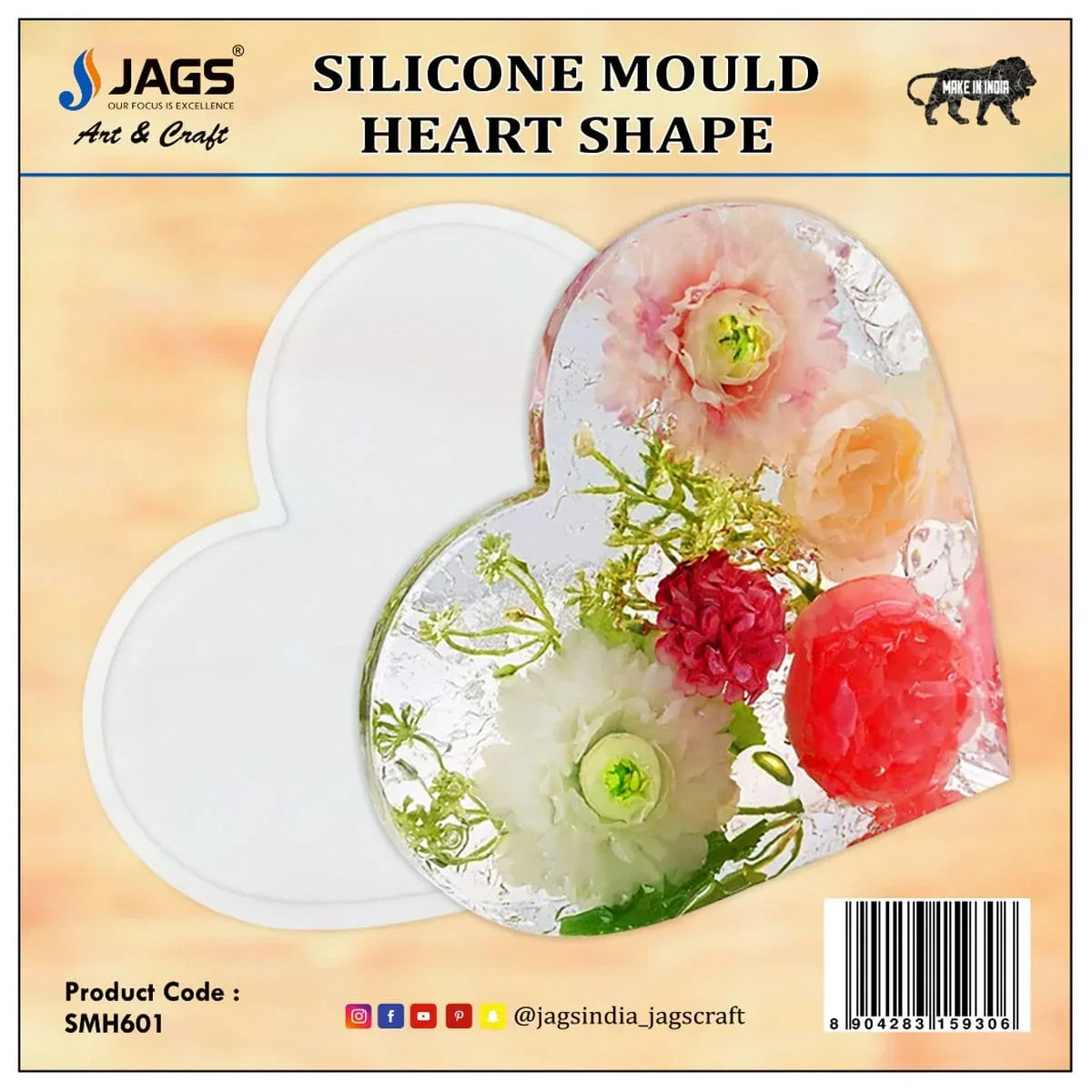 jags-mumbai Mould Silicone Mould Heart 10MM Deep 6 Inch SMH601