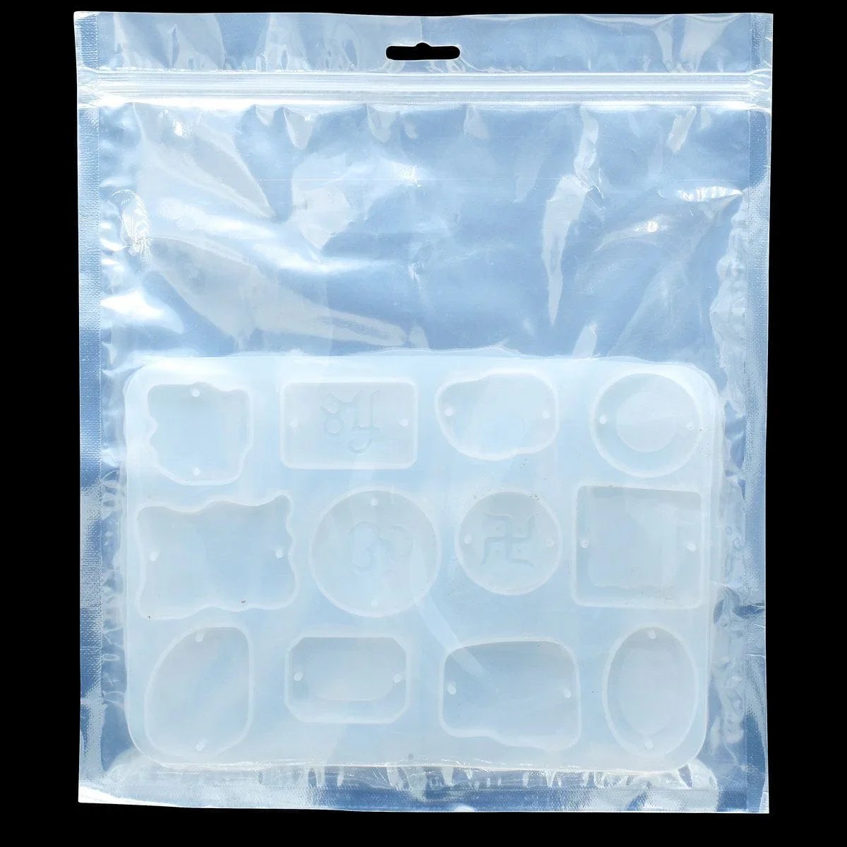 jags-mumbai Mould Silicone Mould Rakhi Bracelet Om Sri Swastik SMRP05 (clear edition)
