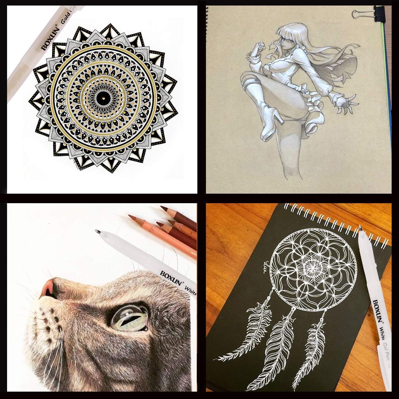 jai ambe novelties Canvas, Sketch books and Everything! White Gel Pen, Mandala White Pen S618WE Buy 1 Get 1 Free