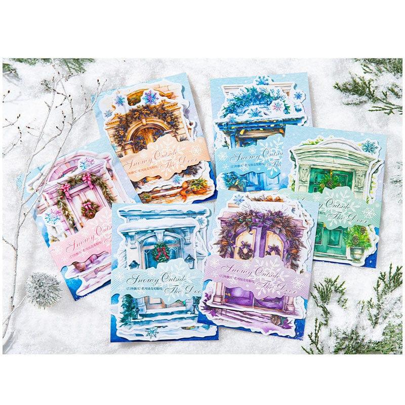 MG Traders Door Sticker Mwpx004 Snowy Outside The Door Paper Sticker 5Pc