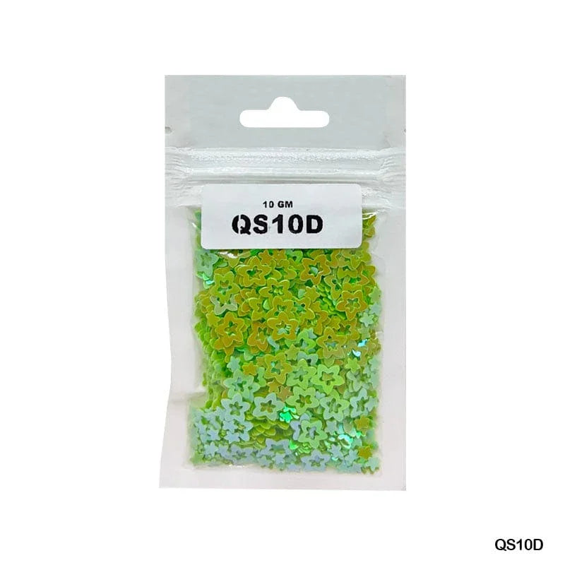 MG Traders 1 Sequin Qs10D Star Flower 7Mm Green 10Gm Sequins