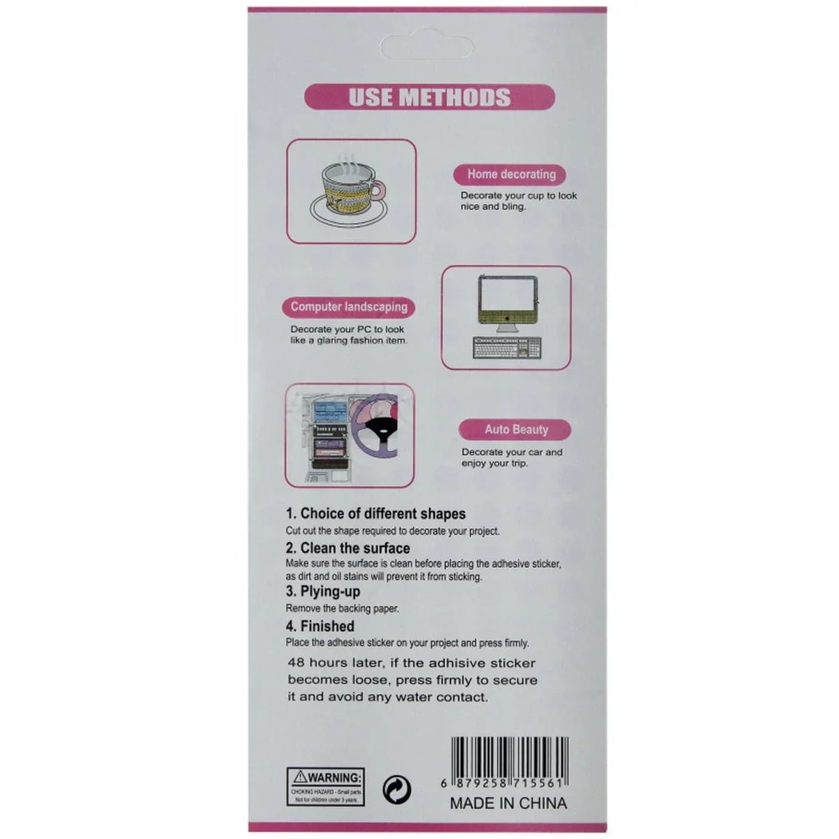 jags-mumbai Craft Sticker Sticker Diamond Multi Colour 8DSSMC-M
